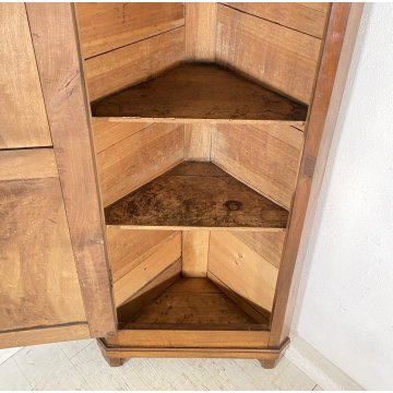 ANTICA ANGOLIERA LUIGI XV CREDENZA LEGNO 1800 MOBILE DISPENSA CUCINA ANGOLO