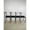 SET 4 SEDIE ZEUS DESIGN MAURIZIO PEREGALLI ANNI 80 GOMMA METALLO NERO CHAIR