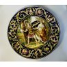 GRANDE PIATTO PARATA ISTORIATO Faenza MAIOLICA LUSTRO SCENA STORIA ROMANA ø 39cm