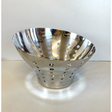 CESTINO FRUTTA PANE STAINLESS STEEL FRUIT BOWL BREAD BASKET  POLKA DOTS ø 24 cm