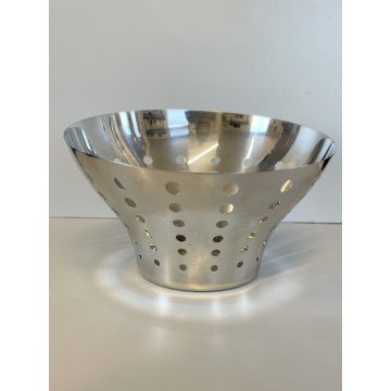 CESTINO FRUTTA PANE STAINLESS STEEL FRUIT BOWL BREAD BASKET  POLKA DOTS ø 24 cm