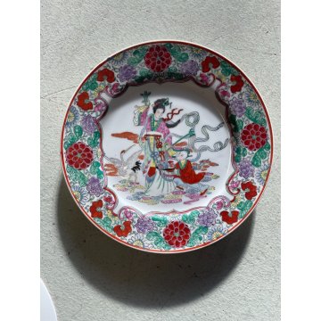 LOTTO 3 PIATTO PORCELLANA CINESE COLORI Famille Rose CHINESE PORCELAIN 26 CM ca.