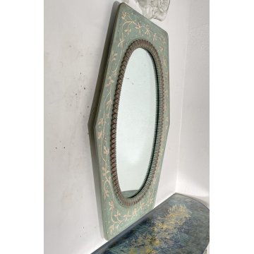 CONSOLLE DESIGN ANNI 50 SPECCHIO LACCATA FLOREALE AZZURRA MOBILE ENTRATA MIRROR