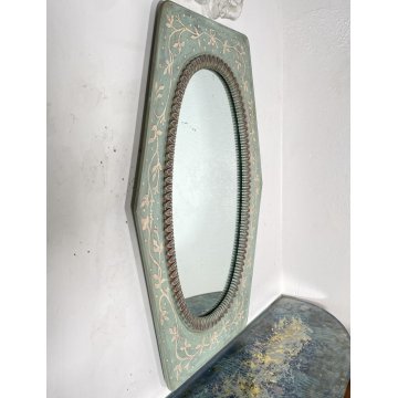 CONSOLLE DESIGN ANNI 50 SPECCHIO LACCATA FLOREALE AZZURRA MOBILE ENTRATA MIRROR