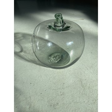 GRANDE VASO MELA VETRO Murano (?) OVERSIZED APPLE GLASS VASE TERRARIUM 30 cm/h