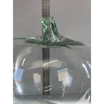 GRANDE VASO MELA VETRO Murano (?) OVERSIZED APPLE GLASS VASE TERRARIUM 30 cm/h