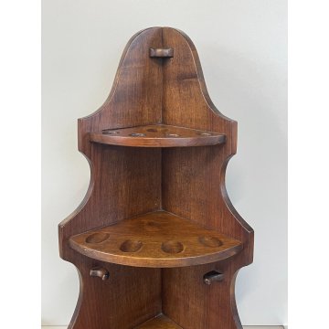 PORTA PIPE LEGNO 7pz + PORTA TABACCO ANGOLIERA ALZATA ETAGERE ANNI 70 ESPOSITORE