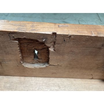 ANTICO FORZIERE LEGNO NOCE 1700 BAULE ELEMOSINIERE CHIESA SCRIGNO CASSAPANCA