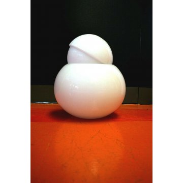 LAMPADA DARUMA DESIGN SERGIO ASTI FONTANA ARTE TABLE LAMP BIANCO OPALINO 1970