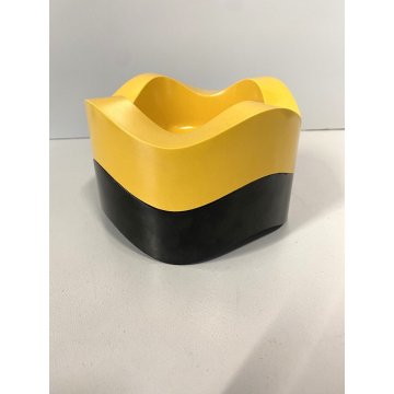 POSACENERE DESIGN Walter Zeischegg HELITE Sinus NERO GIALLO Ulme Wave '70s