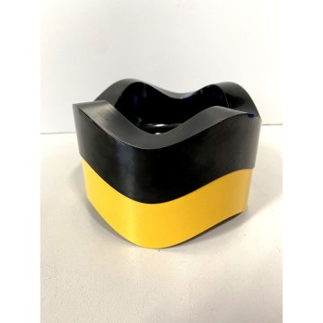 POSACENERE DESIGN Walter Zeischegg HELITE Sinus NERO GIALLO Ulme Wave '70s