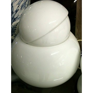 LAMPADA DARUMA DESIGN SERGIO ASTI FONTANA ARTE TABLE LAMP BIANCO OPALINO 1970