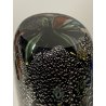 VASO VINTAGE VETRO MURANO NERO MURRINA MULTICOLOR AVVENTURINA ARGENTO '80/'90