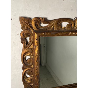 ANTICA SPECCHIERA BAROCCA epoca 1800 OLD SPECCHIO CORNICE LEGNO DORATA 54X44 cm