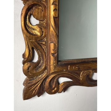 ANTICA SPECCHIERA BAROCCA epoca 1800 OLD SPECCHIO CORNICE LEGNO DORATA 54X44 cm