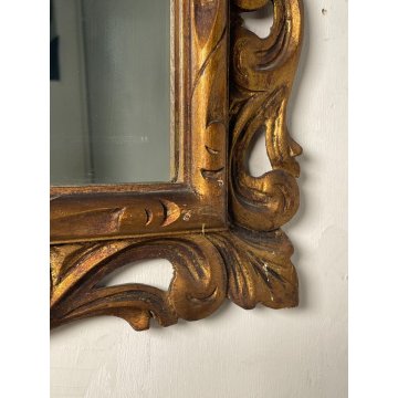 ANTICA SPECCHIERA BAROCCA epoca 1800 OLD SPECCHIO CORNICE LEGNO DORATA 54X44 cm