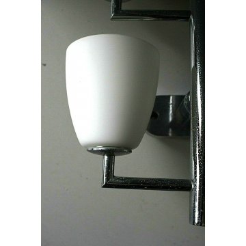 FONTANAARTE DESIGN WALL LAMP APPLIQUE Mod006 4DIFFUSORI VETRO OPALINO '900 ITALY