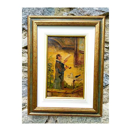 ANTICO QUADRO GERMANO FUCETTI PRETE DON CARDILLO SACERDOTE ARTE SACRA GALLERIA