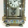 ANTICO OROLOGIO TAVOLO CLOISONNE N2 METALLO DORATO 1900 PENDOLO CINESE VINATAGE 