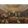 QUADRO DIPINTO OLIO TELA " Giulio Vitali" TEATRO BALLO MUSICISTI NOBILI 1700