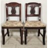ANTICA COPPIA SEDIA Impero LEGNO NOCE stoffa IMBOTTITA epoca 800 Old Chair SEDIE