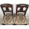 ANTICA COPPIA SEDIA Impero LEGNO NOCE stoffa IMBOTTITA epoca 800 Old Chair SEDIE