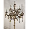 ANTICA LAMPADA STELO anni 60 ALBERO ferro torciglioni FIORI gocce vetro Murano