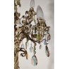ANTICA LAMPADA STELO anni 60 ALBERO ferro torciglioni FIORI gocce vetro Murano
