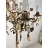 ANTICA LAMPADA STELO anni 60 ALBERO ferro torciglioni FIORI gocce vetro Murano