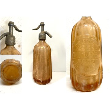 BOTTIGLIA SIFONE VETRO Advertising SELTZ BOTTLE Nicolini&Venesia BIELLA ART DECO