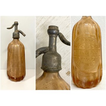 BOTTIGLIA SIFONE VETRO Advertising SELTZ BOTTLE Nicolini&Venesia BIELLA ART DECO