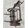 ANTICO Girarrosto MECCANICO da CAMINO epoca 1700 FERRO BATTUTO Strumento a Peso