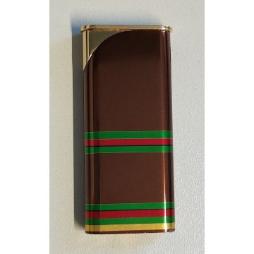 ACCENDINO TASCA Gucci Linea Sherry Marrone e Oro SCATOLA VINTAGE LIGHTER Briquet