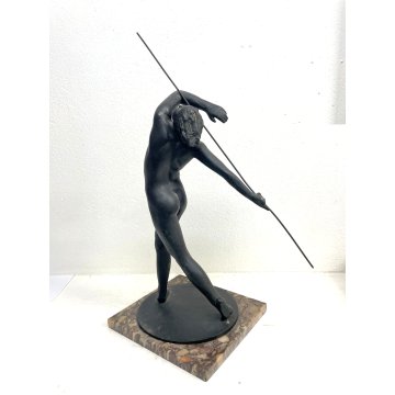 SCULTURA BRONZO Egle Pozzi Lanciatrice di giavellotto FIGURA FEMMINILE Art Decò