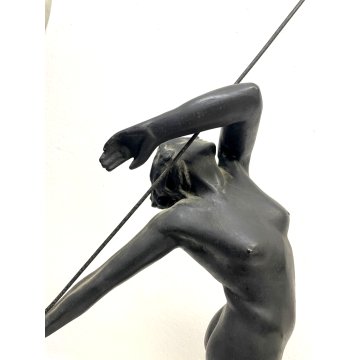 SCULTURA BRONZO Egle Pozzi Lanciatrice di giavellotto FIGURA FEMMINILE Art Decò