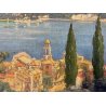 QUADRO DIPINTO OLIO E.G. Gavalda PAESAGGIO MEDITERANEO MARINA FRANCIA SPAGNA