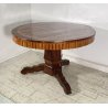 ANTICO TAVOLO ROTONDO 1700 LEGNO NOCE INTARSIATO 2 CASSETTI CARLO X RONDE TABLE