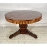 ANTICO TAVOLO ROTONDO 1700 LEGNO NOCE INTARSIATO 2 CASSETTI CARLO X RONDE TABLE