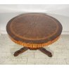 ANTICO TAVOLO ROTONDO 1700 LEGNO NOCE INTARSIATO 2 CASSETTI CARLO X RONDE TABLE