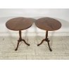 ANTICA COPPIA DI TAVOLINI INGLESI FUMO SALOTTO FINE 1800 LEGNO NOCE SMALL TABLE