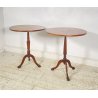 ANTICA COPPIA DI TAVOLINI INGLESI FUMO SALOTTO FINE 1800 LEGNO NOCE SMALL TABLE