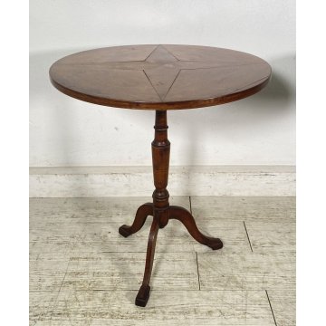 ANTICA COPPIA DI TAVOLINI INGLESI FUMO SALOTTO FINE 1800 LEGNO NOCE SMALL TABLE