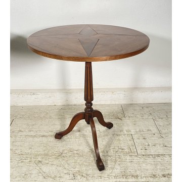 ANTICA COPPIA DI TAVOLINI INGLESI FUMO SALOTTO FINE 1800 LEGNO NOCE SMALL TABLE