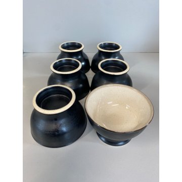 RARO SERVIZIO TE 6 PERS CERAMICA GRES DESIGN Franco Bucci LABORATORIO PESARO '70