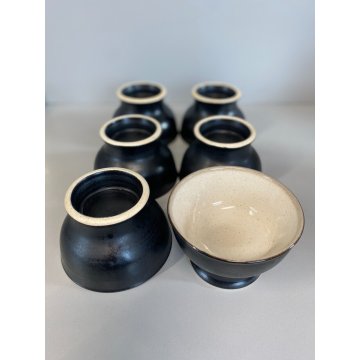 RARO SERVIZIO TE 6 PERS CERAMICA GRES DESIGN Franco Bucci LABORATORIO PESARO '70