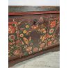 ANTICA CASSAPANCA delle Valli DIPINTA fiori 1882 LEGNO ABETE MASSELLO PANCA