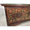 ANTICA CASSAPANCA delle Valli DIPINTA fiori 1882 LEGNO ABETE MASSELLO PANCA