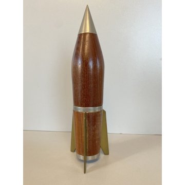 MACINA PEPE PEPINO MISSILE RAZZO ROCKET GRINDER PEPER MILL BRASS WOOD DESIGN '50