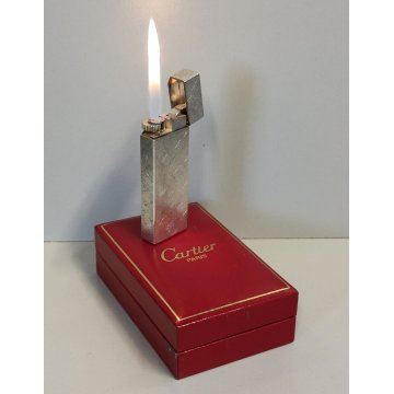 CARTIER Pentagon ACCENDINO TASCA ARGENTO Briquet SILVER LIGHTER Paris France BOX