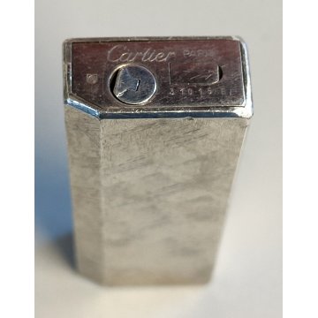 CARTIER Pentagon ACCENDINO TASCA ARGENTO Briquet SILVER LIGHTER Paris France BOX